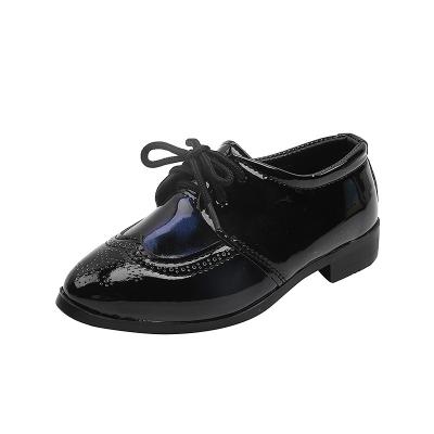 China Others 2022 High Quality Anti-slip Flat Children's Stylish Shoes For Formal Student Kids Boys Leather Black School Shoes for sale