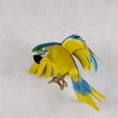 China Hand Made Factory Selling Artificial Animal Parrot Easter Decorated Foam Flying Parrot Red Yellow Macaw for sale