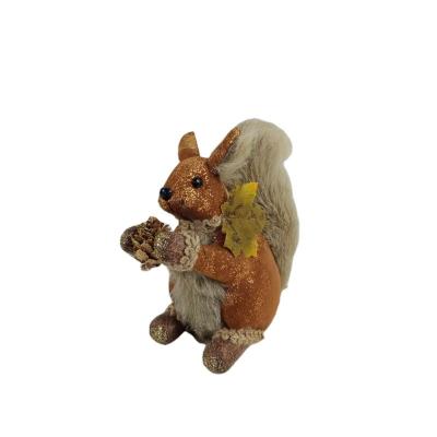 China Hand Made Factory Simulated Autumn Harvest Festival Garden Decoration Cartoon Squirrel for sale