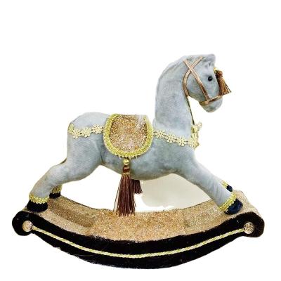 China 2022 Handmade Acorn Christmas Rocking Horse Decoration Christmas Table Decoration Party Supplies Decoration for sale