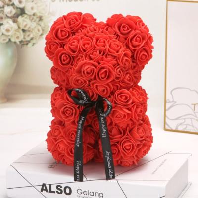 China Rose Bear Handmade DIY Teddy Bear Rose Flower Artificial Valentine Day Gifts Amazon Hot Sale Variety Of Styles Support Rose For Valentine Gifts for sale