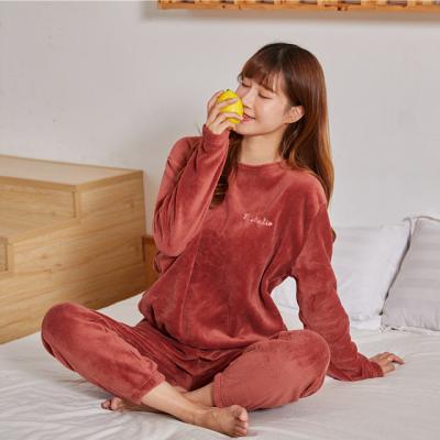 China 2021 QUICK DRY New Style Factory Wholesale Coral Fleece Couples Pajamas Sleepwear for sale