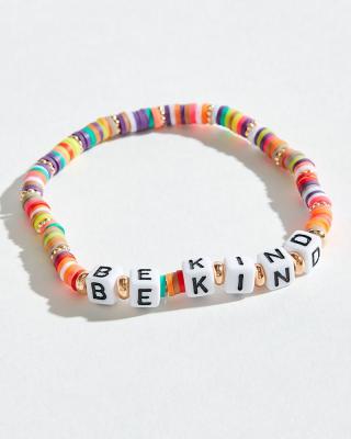 China HAPPY BOHEMIA Bohemia Hawaii beach style acrylic ALPHABET BE KIND spacers polymer clay bracelet for sale