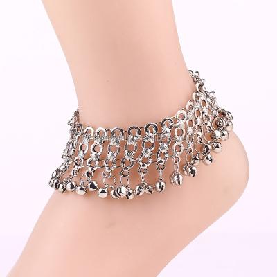 China Retro Retro Small Bell Anklet Beaded Crystal Elastic Anklet Foot Fashion Accessories for sale