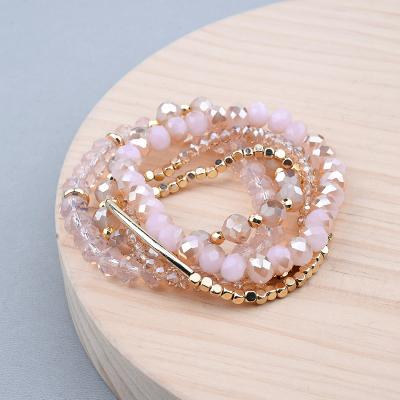 China TRENDY bracelet stack for women crystal bracelet set stacking bracelet seven color for choose for sale