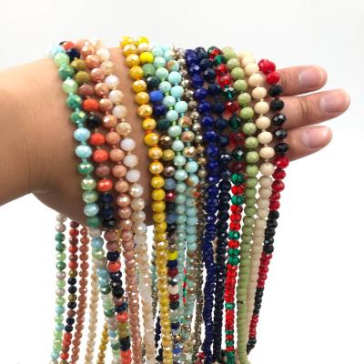 China Wholesale Vintage DIY Natural Stone Bead String Round Faceted Knotted Crystal Beads For Jewelry Making Gemstone Beaded Necklace for sale