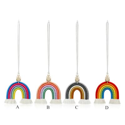 China Handmade Rainbow Essential Oil Fasion Tassel Pendant Diffuser Macrame Key Chain for sale