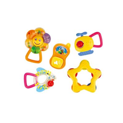 China 2020 New Musical Toy Baby Toy 5 Pcs Plastic Educational Baby Rattle for sale