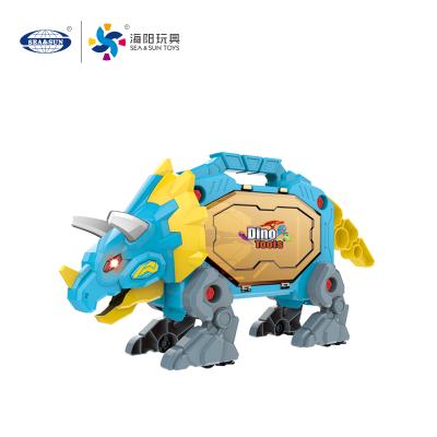 China Funny Educational Toy Children's Puzzle Toy Single Block Sound And Light Triangle Dragon Tool Box for sale