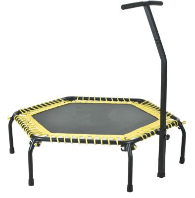 China Without Protective Net Customized Adult Commercial Fitness Trampoline Octagon With Armrest Bungee Rope Lifting Mute Trampoline for sale