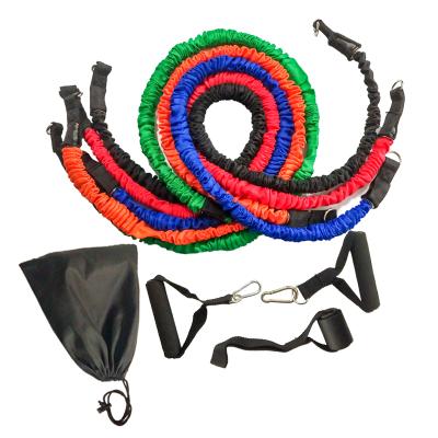 China Natural Materials 11 Pcs Fitness Resistance Band Durable Natural Latex Resistance Tube for sale