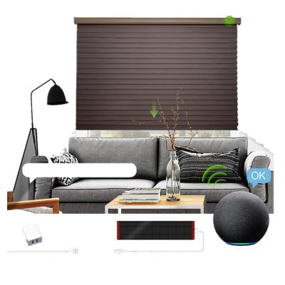 China Minimalist Shangri-La Smart Window Shade Material Blinds With Remote Control Or Goole Home For Auto Office for sale