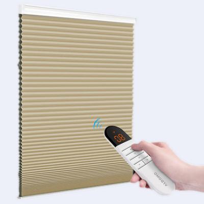 China KOREAN Smart Motorized Remote Control Cellular Shade For Window Auto Electric Blackout Honeycomb Blinds Customized Size for sale