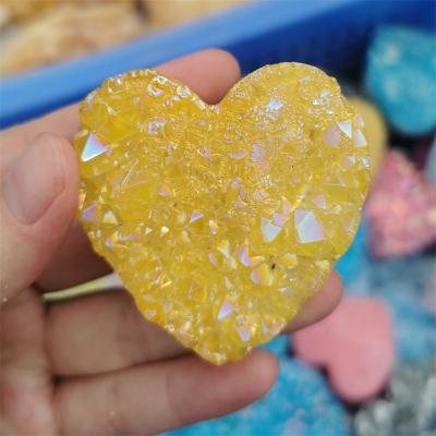 China China Plated Art Heart Shaped Crystal Decorative Multi Color Heart Shaped Crystal for sale