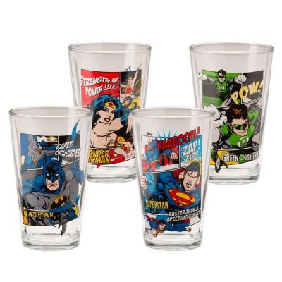 China Wholesale Eco-Friendly Promotional Gift Pint Glass Set Multicolor 4 Glass Thick Drinking Glass for sale