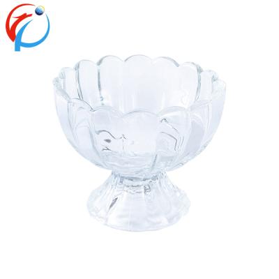 China Viable Flower Shape Design Milkshake Ice Cream Glass Cup For Dessert Waffle Ice Cream Bowl Latte Glass Ice Cream Bowl for sale