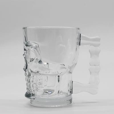 China LYJ198 Beer Mug Beer Glass Beer Mug Skull 500ml Glass Drinking Classic Wine Glass With Glass Mug for sale