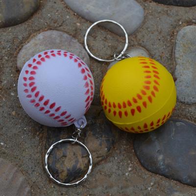 China Mixed 3D Christmas Promotional Gift Baseball Small PU Sports Gift Wholesale Promotion Gift Color Key Chain for sale