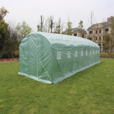 China Easily Assembled H200*W300*L900 Screw Connector Polytunnel Greenhouse With Metal Door Greenhouse for sale