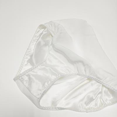 China Antibacterial White Silk Folder Super Soft Silk Underwear Low Rise Panties for sale