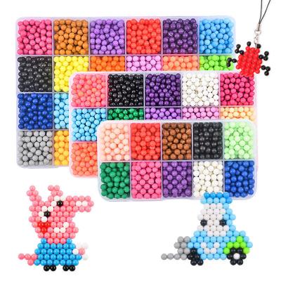 China Early Educational Toy Colorful Water Spray Fuse Beads Educational Kindergarten Preschool Toys for Kids Working with Aqua Perler Sticky Beads for sale