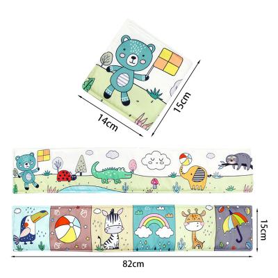 China Girth Soft Early Educational Cartoon Bed Cloth Baby Theme Bear Animal Cloth Book for Early Infant Brain Development for sale