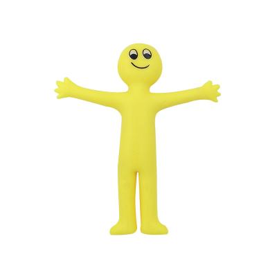 China Relaxation Anxiety Toy for Children and Adult Creative Soft Stretch Rubber Yellow TPR Decompression Toy Funny Pressure Relief Toy Elastic Expression Relaxation Toy for sale