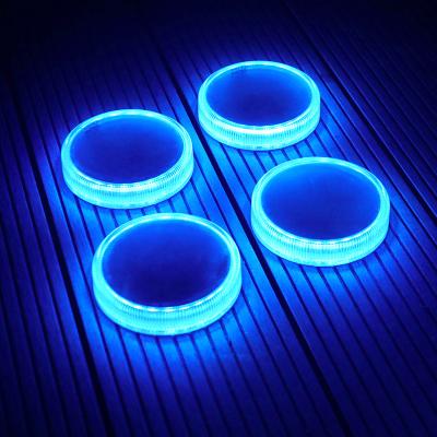 China LANDSCAPE Blue Round Powered Decking Outdoor Street Garden Path Solar Lamp Pathway Light For Landscape for sale