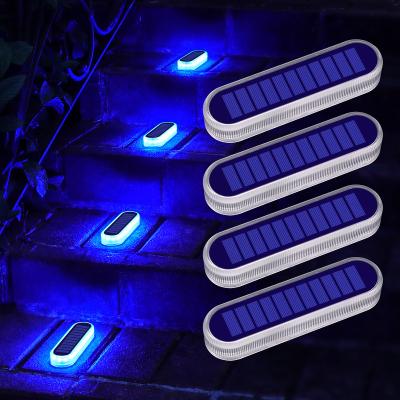 China Blue Linear Outdoor Solar Fill LANDSCAPE LED Step Lights For Patio Pathway Garden Backyard for sale