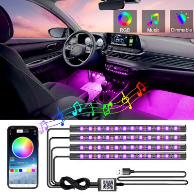 China Universal Fit Smart RGB Interior Car Strip Lights USB Type for sale