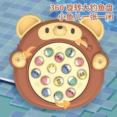 China Game Toys Owl Fishing Toys Children's Early Education Music Magnetic Spinning Electric Lights Spinning Fishing Reel Family Toys for sale