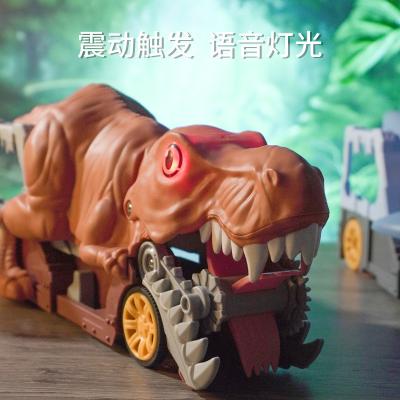 China Preschool Children Play Set Dinosaur Transport Vehicle Eating Catapult Car Truck Toy Eating Shooting Catapult Kids Car Shooting Toys New For Sale for sale