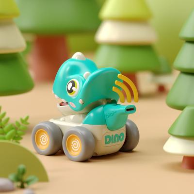 China Preschool Kids Play Kids Set Boomerang Sliding Toy Car Mini Small Friction Cartoon Car for Kids Press Dinosaur Vehicle Set for sale