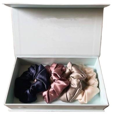 China 100% Real Elastic European and American Natural Silkworm Mommie Middle 19 Style Silk Hair Scrunchies for sale