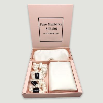 China Factory viable wholesale printed pillowcase 100% pure silk pillowcase silk cover with gift box mulberry silk pillowcase for sale