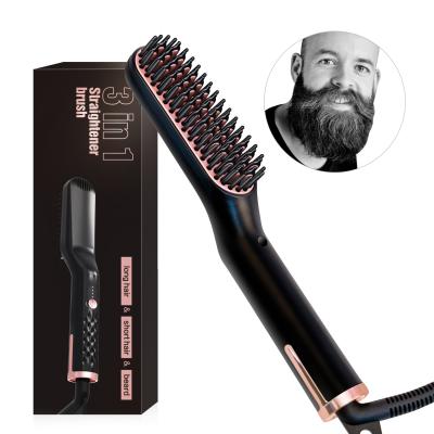 China Electric Outdoor High Quality Salon Hair Straightener Comb Brush Portable Ceramic Hair Straightener Brush for sale