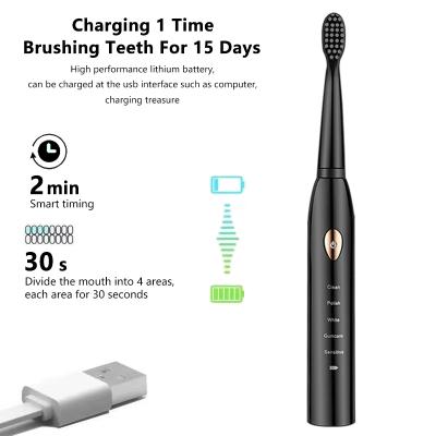 China Home Use+office+travel Bristle Electric Toothbrush Soft Special Black Custom Electric Toothbrush Popular Soft Toothbrush for sale