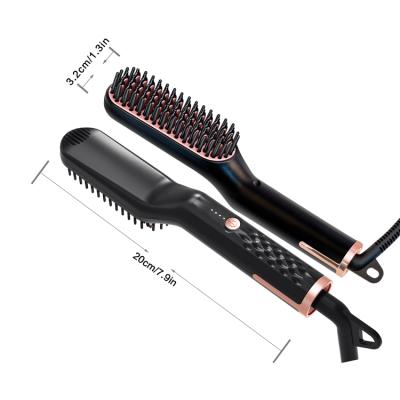 China Hotel 2021 fashion logo rush hair brush custom hair straightener comb electric straightener brush for sale