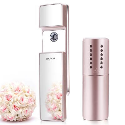 China Moisturizer Facial Skin Moisturizing Device USB Rechargeable Portable Mini Nano Mist Sprayer With Mirror for sale