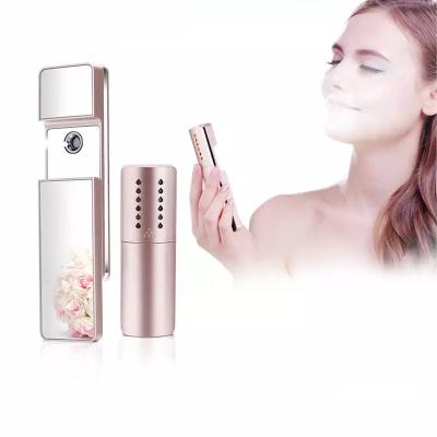 China New USB Rechargeable Mini Portable Cold Mist Facial Moisturizer Steamer Face Moisturizing Facial Beauty Mist Water Nano Sprayer With Mirror for sale