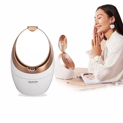 China Beauty Use Pabel Face Sauna Professional Home Electric Private Hot Steam Mist Nourishing Nano Ionic Nano Facial Machine With Mirror for sale