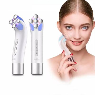 China Pore ​​Shrinking EMS RF Led Vibration V Machine Face Lift Light Electric Wrinkle Remover Ultrasonic Facial Massager for sale