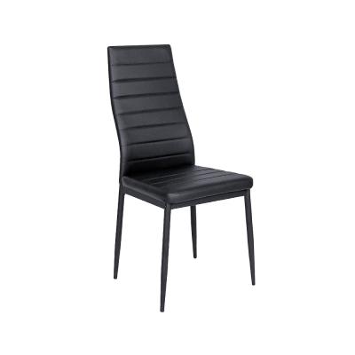 China Urban Dining Chair Black PU Padded High Back Style Steel Urban Kitchen Leg Design Home Office Elegant Chairs for sale