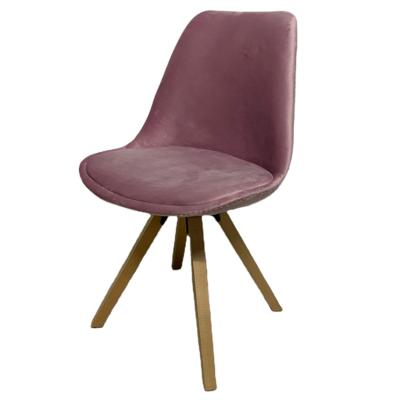 China Living Room Pink Fabric Velvet Chair Stable Modern Dining Table Chairs for sale