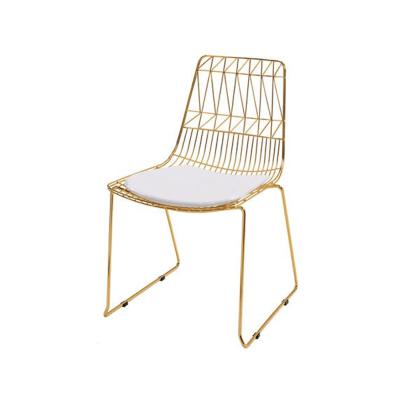 China Stable Modern Stainless Steel Gold Kitchen Sillas Wire Metal Chairs For Dining for sale