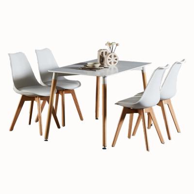 China (Size) Adjustable Modern Home Dining Room Furniture Table Sets MDF Top Legs Rectangle Wood Table Sets for sale