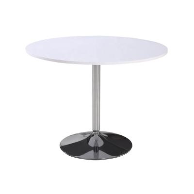 China Round Tables Cafe Metal Legs Stable Cheap Modern MDF Dining Table for sale