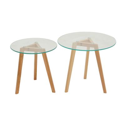 China Nordic Fashionable Simple Round Tempered Glass Dining Room Living And Coffee Tables for sale