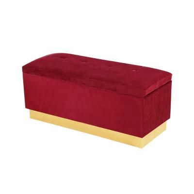 China Modern Furniture Long Foldable Sofa Bench Dressing Room Ottoman Storage Bench for sale