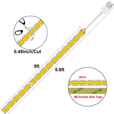 China Warehouse New Arrival Flexible 5V 320Led 480Led IP20 IP65 COB Led Strip Wall Ceiling Decoration USB COB Led Strip Light for sale